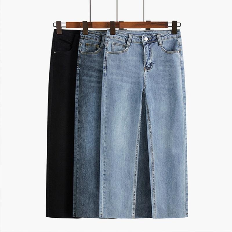 

Skinny Straight Jeans Women' High Waisted Slim 2020 New Autumn Slim Fit Black Pants Capris