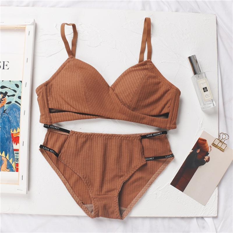 

Women Bra and Panty Set Sexy Bra Cotton Panties Push Up Intimates Sexy Underwear Set Women Lingerie1, Brown