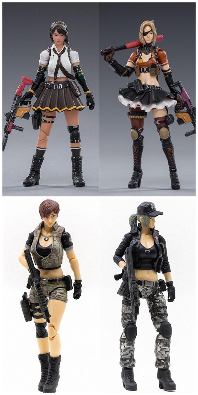 

4pcs/set JOYTOY 1/18 CF action figure female soldier in-game Cross Fire(CF) model Toys 201202, 4 piece