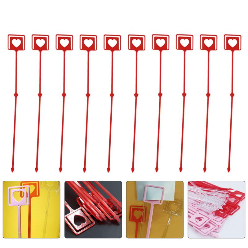 

50pcs Valentine's Day Flower Arrangement Packing Material Bouquet Cardclips, Pink