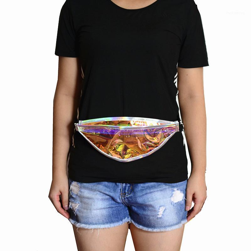 

Promotion transparent fanny pack hologram laser PVC waist pack for phone fashion money belt women waterproof clear fanny packs1