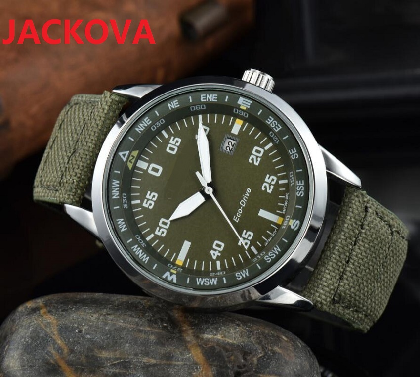 

Green Black Fabric Strap Quartz Chronograph Mens Watch President Classic Generous business Sapphire Glass Wristwatch Montre de Luxe, As pic