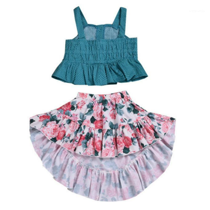 

Original Zebra Remember Girl clothes set dots Sling top+flower irregular skirt two piece toddler girl outfits costumes for kids1, -114