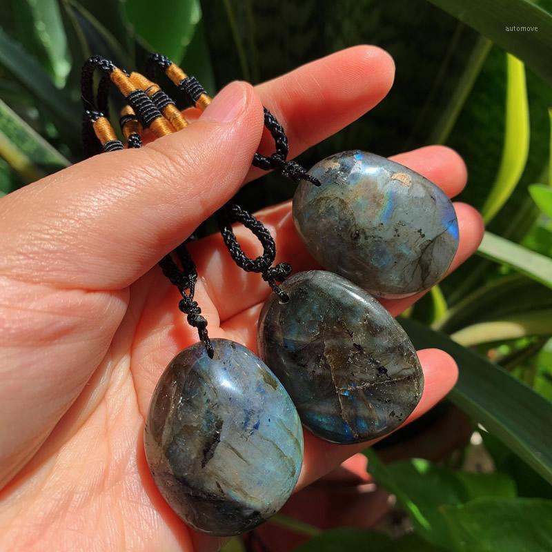 

1pc Energy Stone Labradorite Pendant Necklace Retro Reiki Healing Nuggets Natural Grey Moonstone Mineral Quartz Necklaces Women1