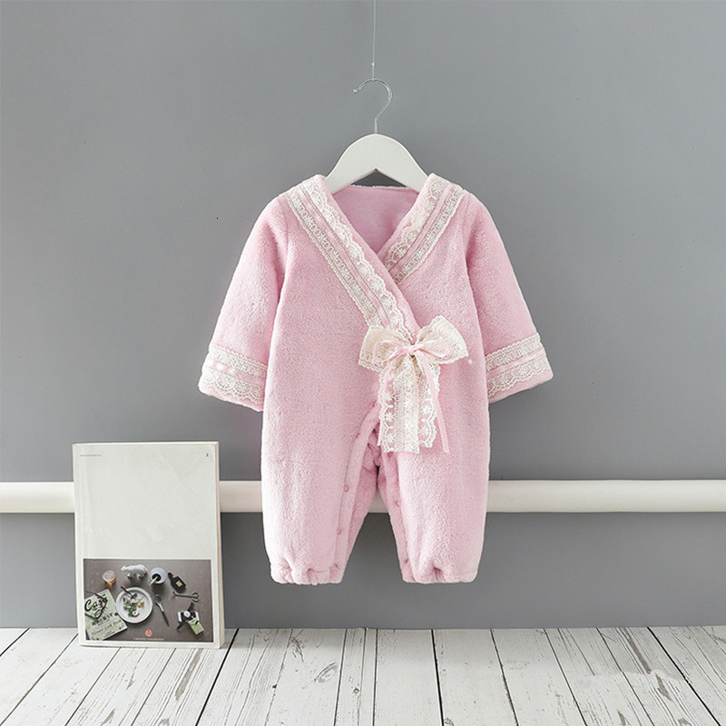 

2021 New Overalls Girls Costume Winter Newborn Clothes Rompers for Baby Jumpsuit Infant Clothing Pink 0-2y 8nz0