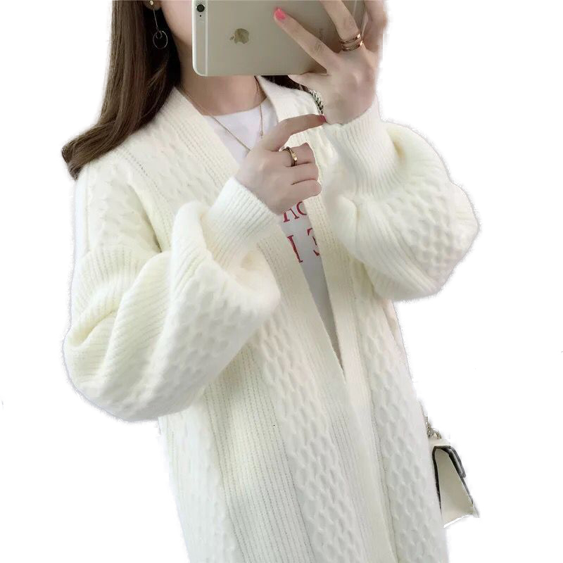 

2021 Winter and Autumn Women's Sweaters New Clothing Wind in the Long Korean Style Loose Sweater Knitted Cardigan Jacket Women 1jpy, Orange