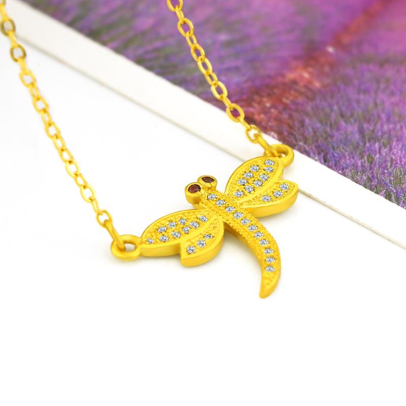 

Korean Women's 14K Gold Necklace with Micro Zircon Diamond O-Chain Choker Clavicle Necklaces Jewelry New Year's Gifts Female