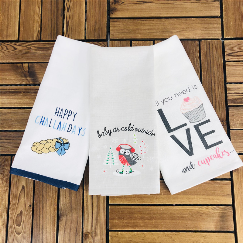 European and American Tea Towel Thick Water Absorption plus Size Tea Ceremony Dedicated 100% Cotton Tea Towel Face Towel 70*45-image-595932565
