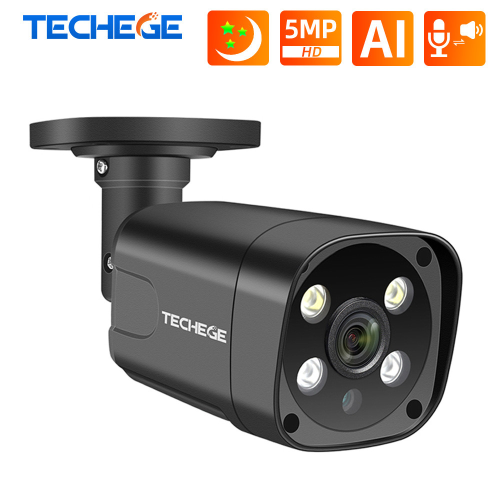 

HD 5MP POE AI IP Camera Face Detection Two-way Audio Outdoor Waterproof CCTV Security Camera for POE NVR Russia Stock