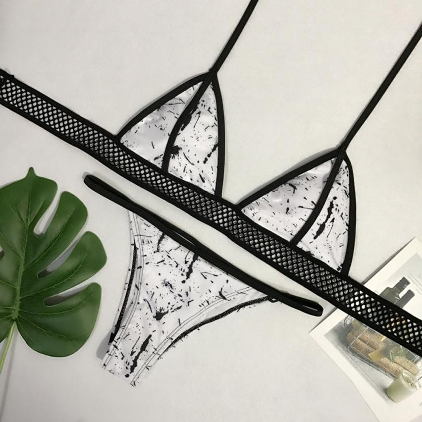 

Beautiful Women Bikini Lace Sexy Black Mesh Swimwear Women' Bikini Print Set Charming Women' Swimming Suit Biquini#56461