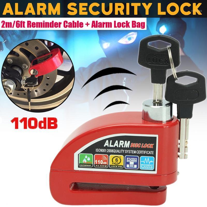 

Metal Motorcycle Bike Scooter Security 110dB Anti-theft Wheel Disc Brake Lock Alarm Kit Reminder Cable Alarm Lock Bike Brake1