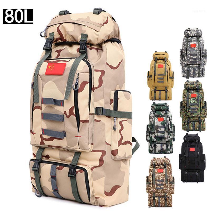 

80L Large Capacity Man Army Tactical Backpacks Assault Bags Outdoor Travel Molle Pack For Trekking Camping Sport Bag1, Black