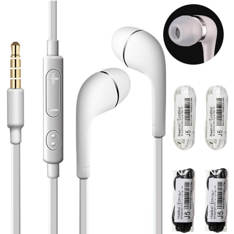 

In-Ear Earphones 3.5mm earbuds with Mic Remote Volume Control headset headphones for Samsung galaxy s3 s4 s5 note 2 4 mp3, White black