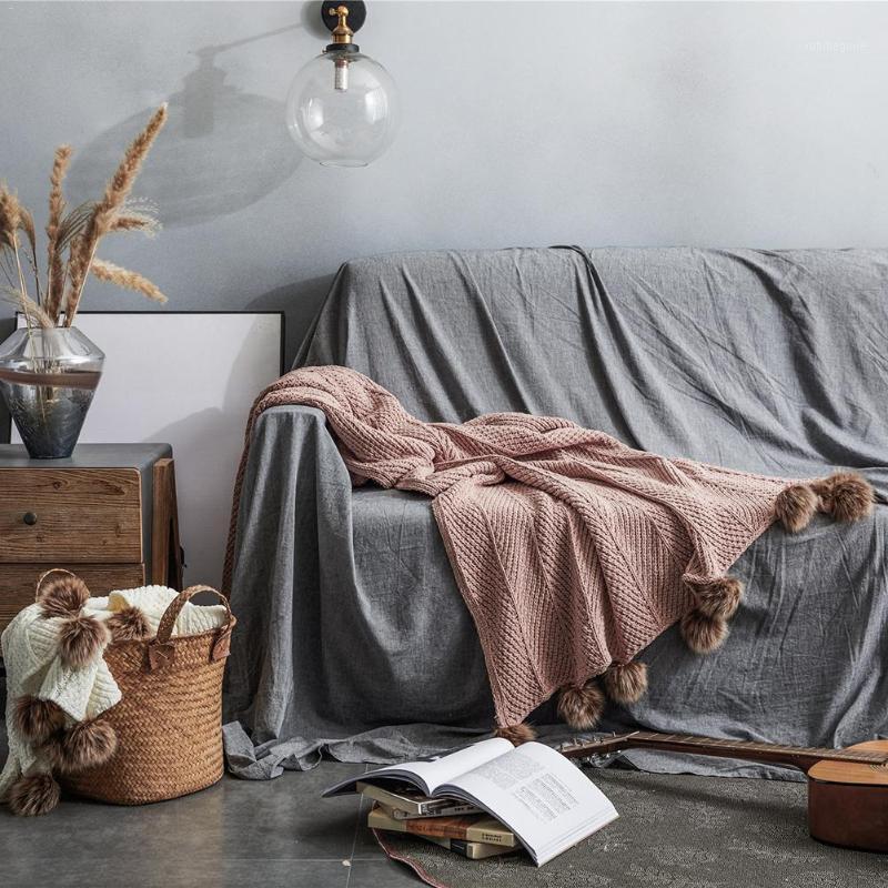 

New Nordic Sofa Blanket Office Nap Shawl Blanket Knitted Wool Leisure Air Conditioning Blankets For Bed Weighted1