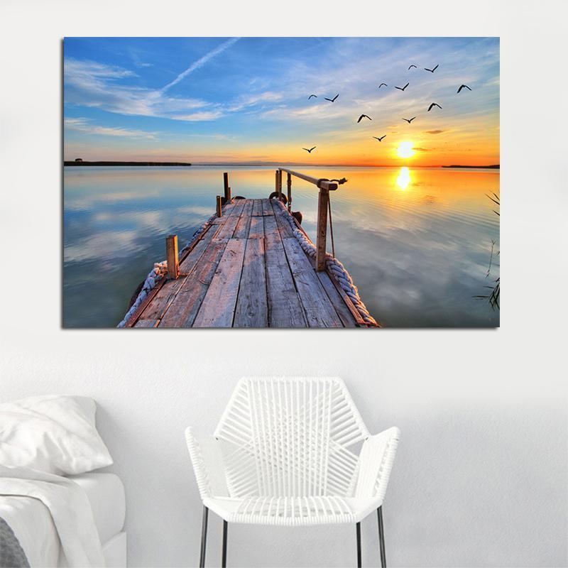 

Wall Art Natural Landscape Poster Sunrise Painting Canvas Art Home Decor Wall Pictures For Living Room No Frame1