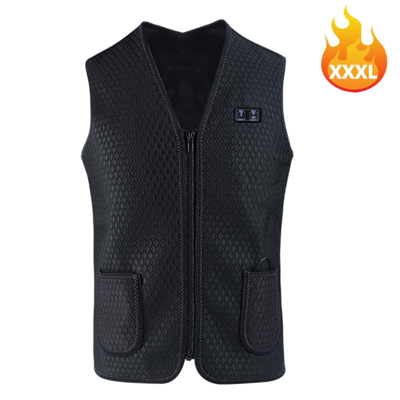 

Heating Vest Warmer 3 Speeds Temperature 7 Heating Zones USB Powered Rechargeable Thermal Waistcoat Winter Warm Fever Vest, Black