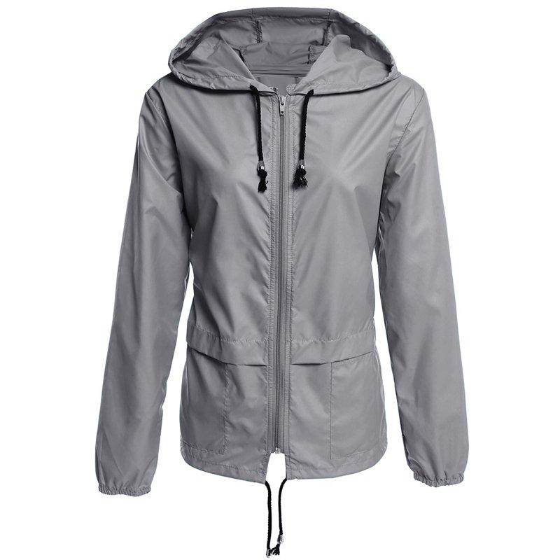 

Women Lightweight Rain Hooded Jackets Outdoor Packable Waterproof Hooded Zippers Raincoat Fashion Hiking Clothes Hot, Navy