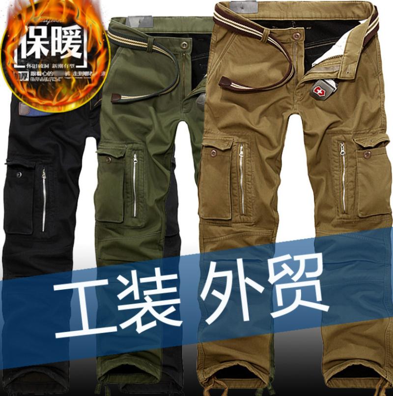 

Tactical Baggy Cargo Pants Double Layer Plus Velvet Warm Thermal Trousers Winter Thick Fleece Casual Pants Men Cotton, Black