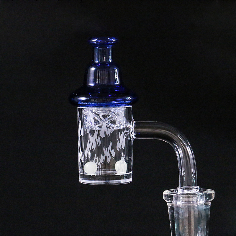 

Thick Quartz Banger Nail Small Flame Pattern 14mm Male Joint 90 Degree Smoking Accessories For Glass Bong Water Pipe Dab Rig