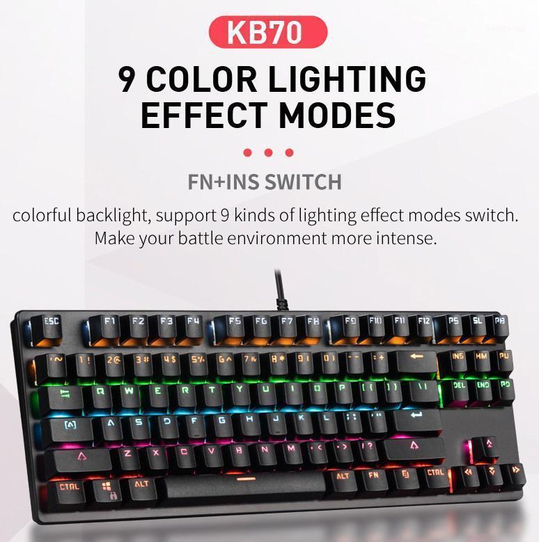 

Computer Keyboard Colorful 87-key Gaming Keyboard Office Mechanical1
