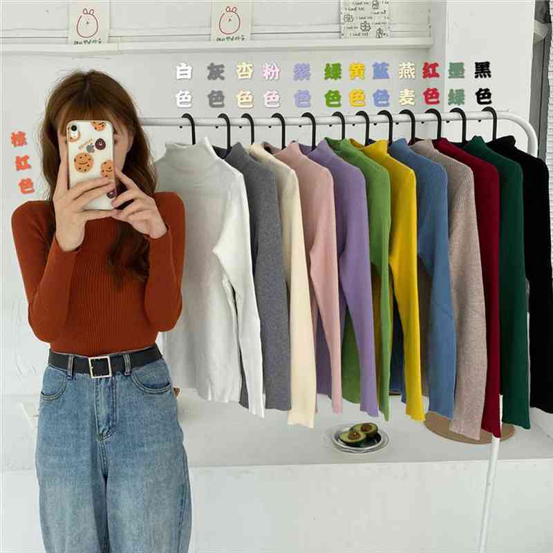 

winter sweater women pullover girls knitting vintage long sleeve autumn elegant female knitted outerwear warm sweaters, White;black