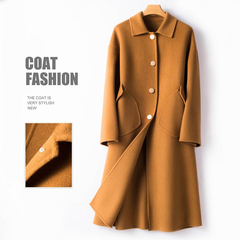 

Autumn and winter new Korean version of the doll collar double-sided woolen coat women' jacket slim slimming, Black