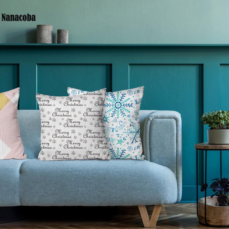 

New Christmas Cushion Cover Blue Home Decoration 45*45 Pillowcase Chair Sofa Cushions Festivel Friend Tv Show Decorative Pillows, Pcfs007710tps