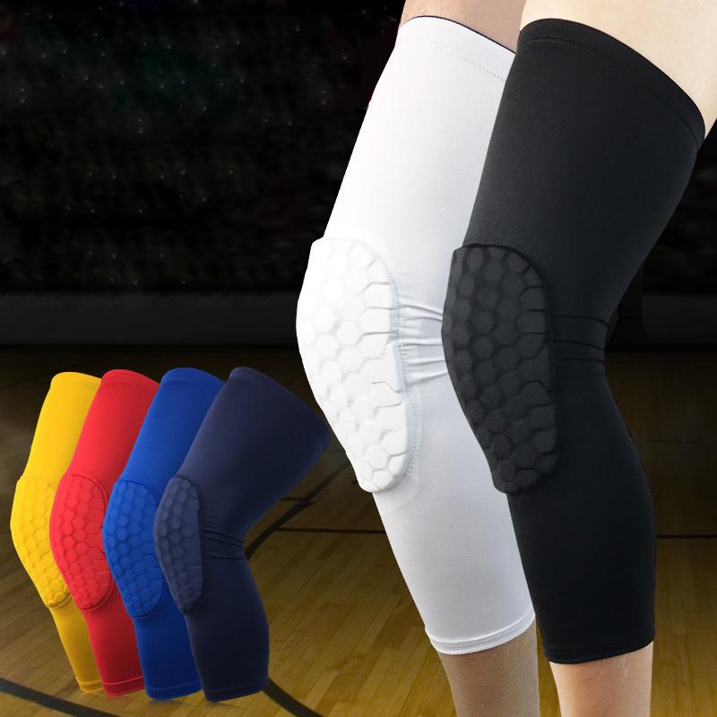 

1pc Fitness Sports Safety Volleyball Basketball Kneepad Compression Honeycomb EVA Knee Sleeve Wraps Brace Protection Knee Pad, Dark blue
