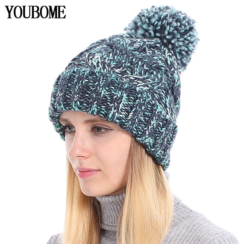 

YOUBOME Fashion Winter Beanie Female Winter Hats For Women Skullies Beanies Baggy Girls Warm Striped Lady Caps Knitted Hat 2020, Purple