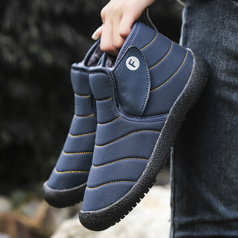 

2020 New Winter Couples Snow Boots New High-Top with Velvet Thickening Thermal Cotton Shoes Womens Short Boots Mens Cross-Border Large Size, Th-1912 black