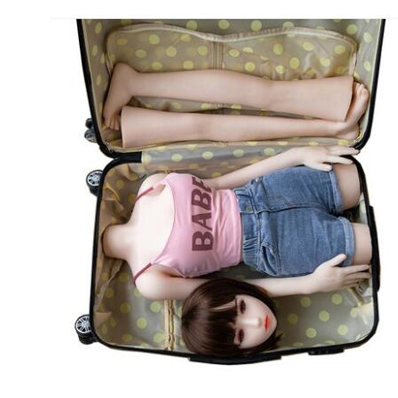 

Female Solid silicone inflatable mannequin body Suitcase cloth doll man Convenient Handmade detachable beauty robot simulation toy D335