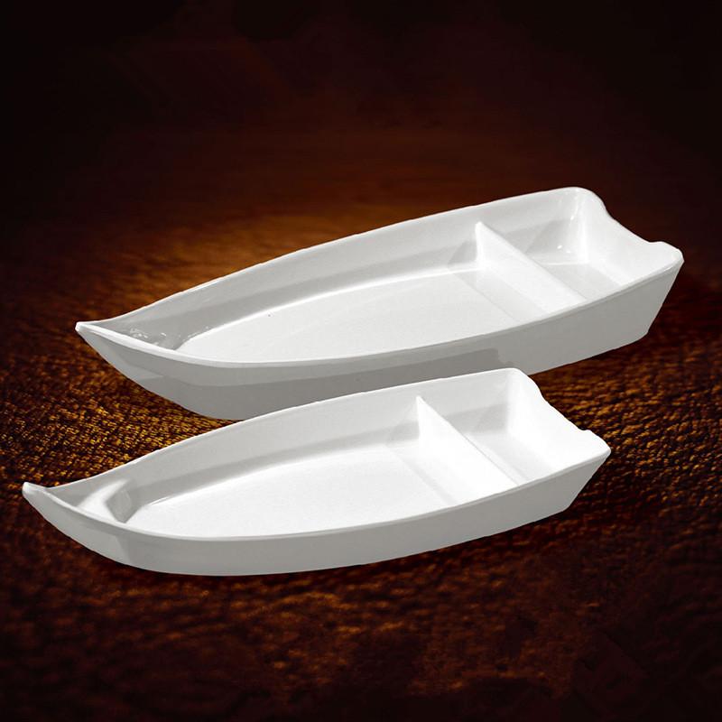 

Dishes & Plates Creative Boat Style Cuisine Dish Melamine Snack Dessert Sushi Sashimi Tray El Seafood Plate