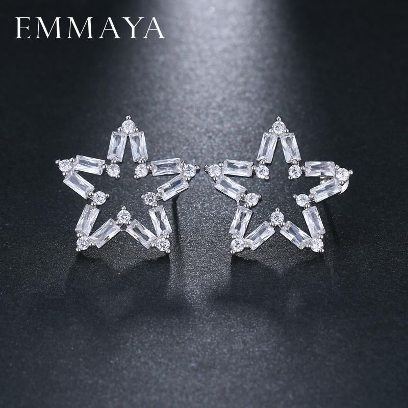 

EMMAYA Luxury Big Star Stud Earrings For Women Lady Authentic Original Jewelry Gift