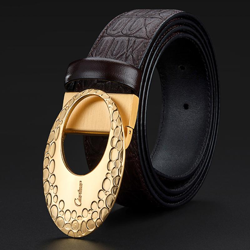 

Belts Ciartuar Leather Belt Genuine Designer Casual High Quality Smooth Buckle Business For Jeans Gift, Black