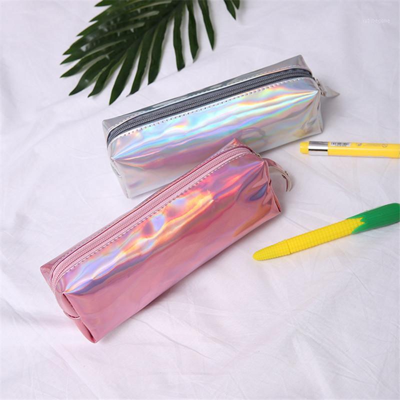 

Pencil Bags PU Leather Holographic Hologram Metallic Color Laser Bag Case Purse Woman Cosmetics Makeup Handag Portable Large Capacity1