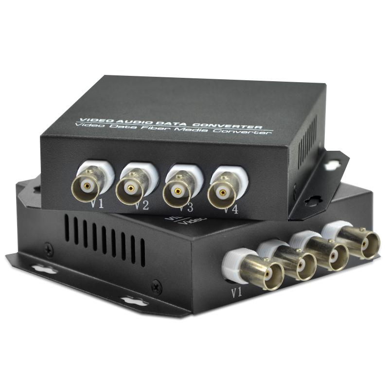 

4 channels Fiber optical video transceiver with 1 reverse data RS485 single-mode FC interface 20KM AHD/CVI