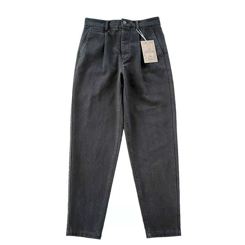 

Men' pants Cyrillic Khaki retro casual overalls pants radish pants thickened heavyweight Leggings non RRL Kapital, Wash black