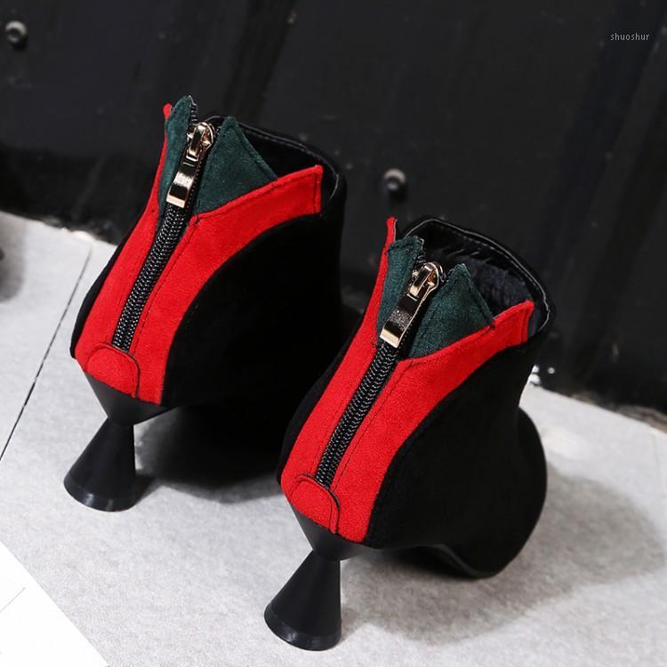 

Big Size boots women shoes ankle boots for women ladies It's pointed and thick and goes with everything1, Black