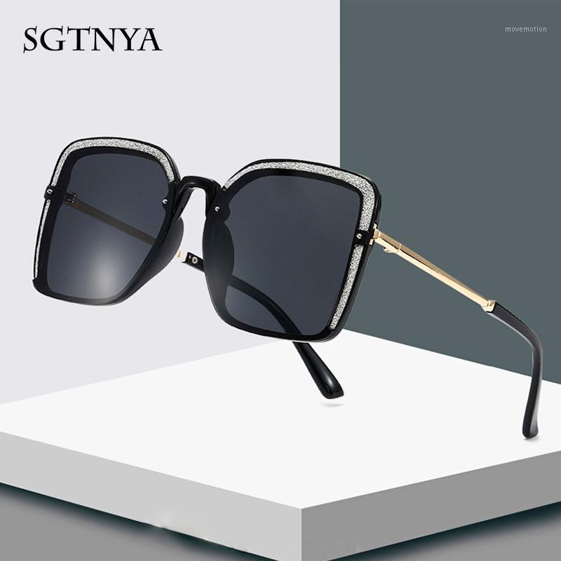 

SGTNYA new retro polarized sunglasses actress with the same glasses ladies fashion square anti-UV high-end sunglasses UV4001