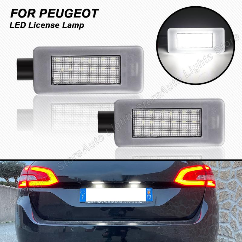 

Emergency Lights 2PCS LED License Number Plate For C5 III C4 Picasso 308 II 3008 207 CC 208 2008 Error Free Plug&Play