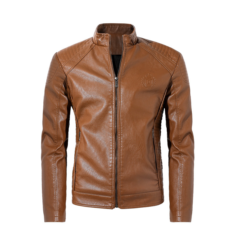 

2021 New Autumn Winter Men Jacket of Wool Leather UD90, Brown