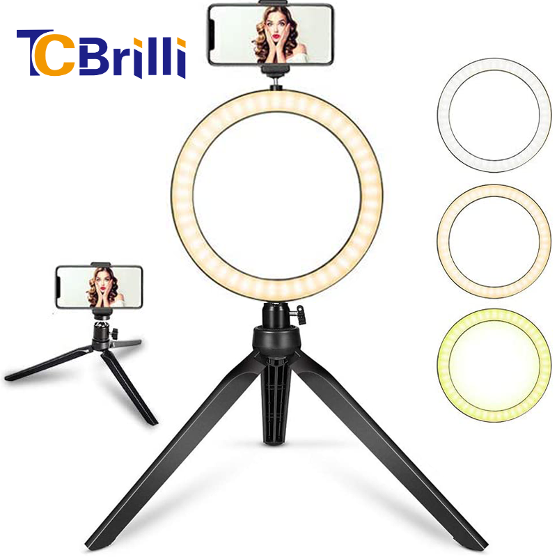 

8 inch Ring Light with Stand Desktop Makeup Fill Lighting LED Selfie Ring Lamp for Smartphone Selfie Youtube Live