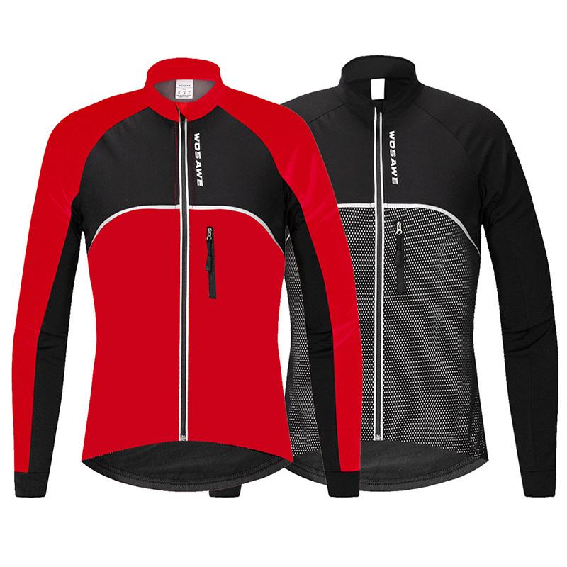 

Autumn and winter cycling clothing windproof and warm mountain bike riding clothing clip overcomes coat, Black