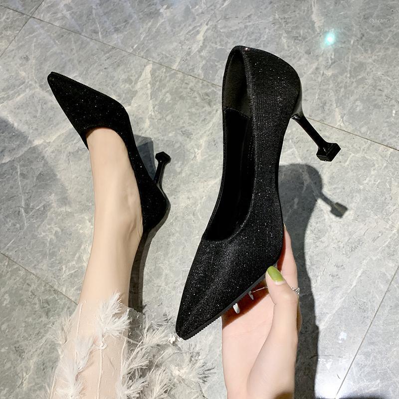 

The new fashion joker sexy sweet single shoes female etiquette1, Black