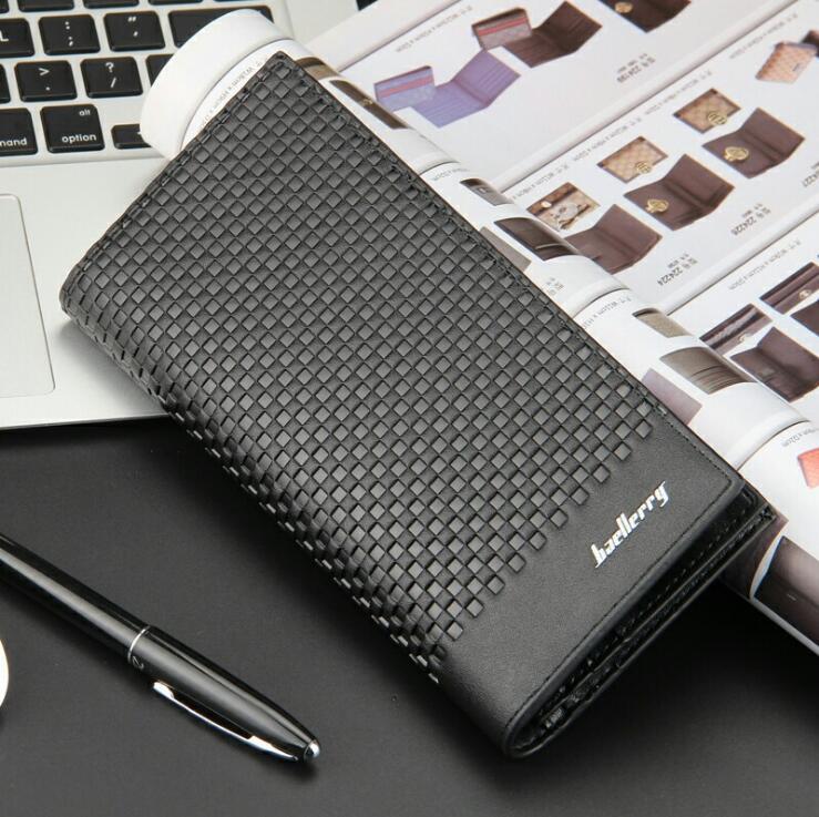 

Factory wholesale men handbag folding mens wallet Korean Plaid leather purse multi Card Leathers Fashion Wallets business leisure leatheres, Black1(original box)