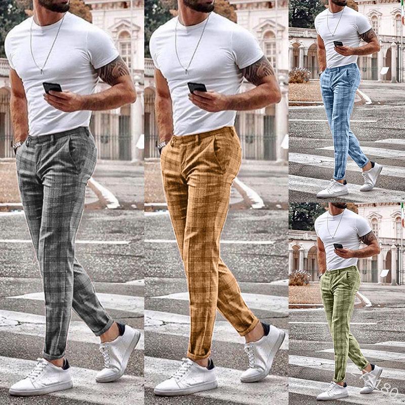 

Men Fashion Casual Pants Trousers Slim Fit Low Waist Comfort Stretch Chino Pants1, Green