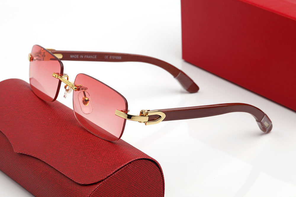 

Designer Sunglasses Women Men Eyeglasses Polarized uv Protection Fashion Frameless Resin Lenses Alloy with Wooden Frame Eyeglass Luxury Sunglass Womens Lunettes