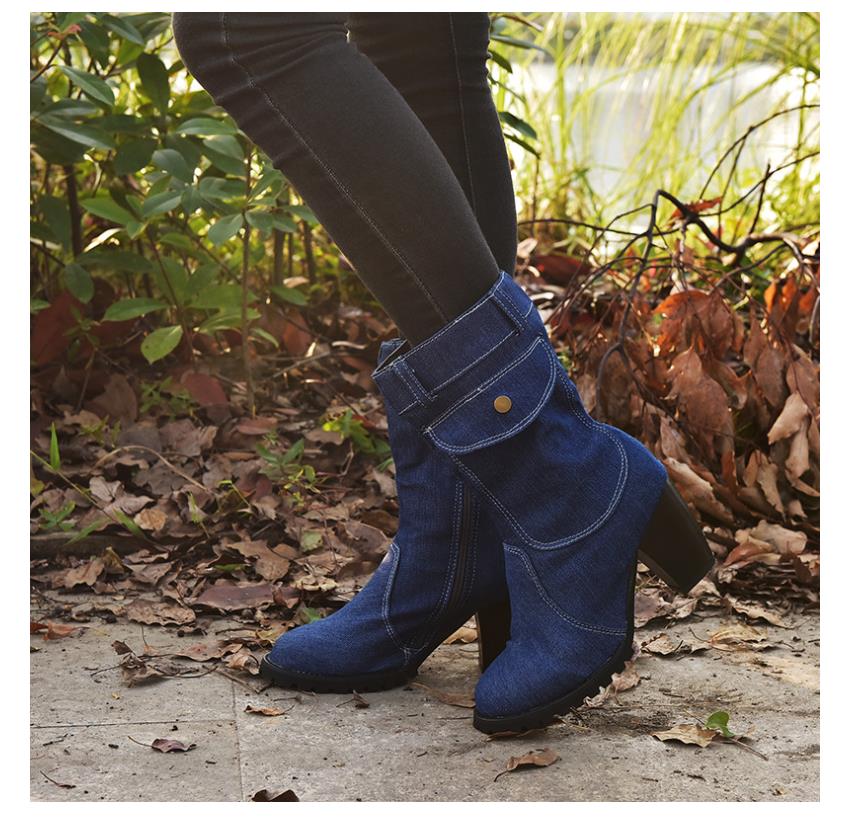 

Winter women's Pu boots fashion women's boots trendy women's leather boots cool and nice styles best selling, Blue