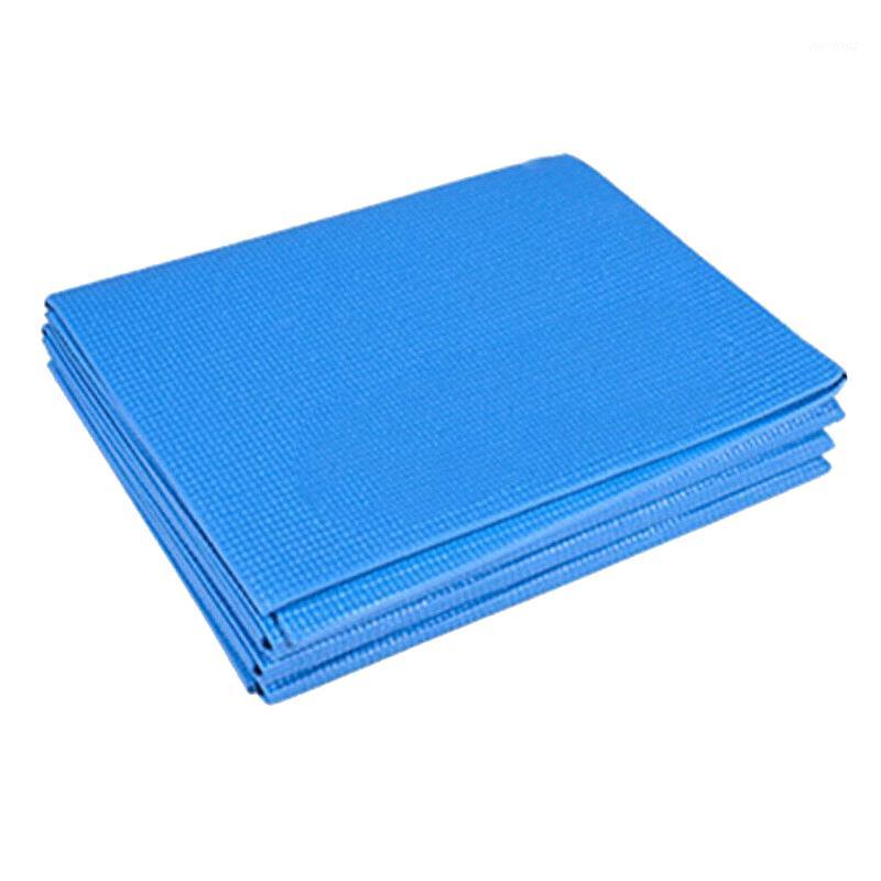 

Yoga Mat Foldable Thin Hot Yoga Mat Sweat Absorbent Anti Slip Mats for Travel and Pilates1, Blue