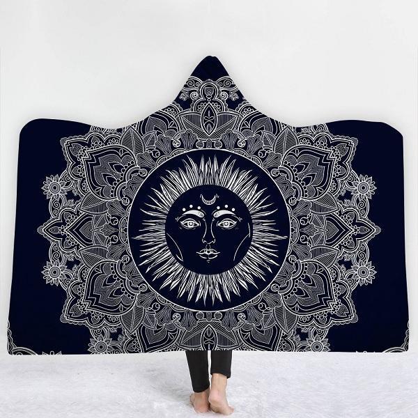 

Mandala Hooded Blanket for Adults Kids Blanket Sherpa Fleece Woman Throw Microfiber Bohemian on The Sofa1